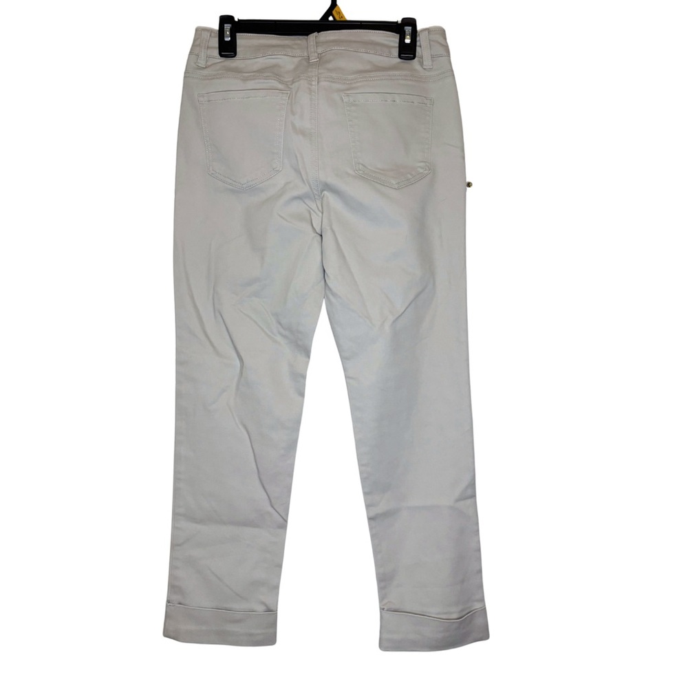 d. jeans Light Beige Straight Chino Cropped Pants - Picture 2 of 3